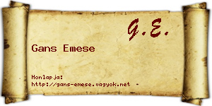 Gans Emese névjegykártya